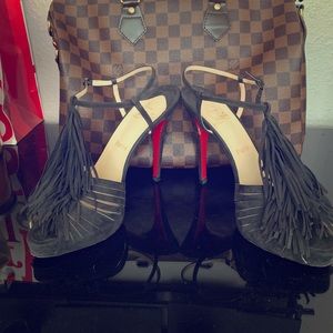 Christian Louboutin Suede Fringe Heels